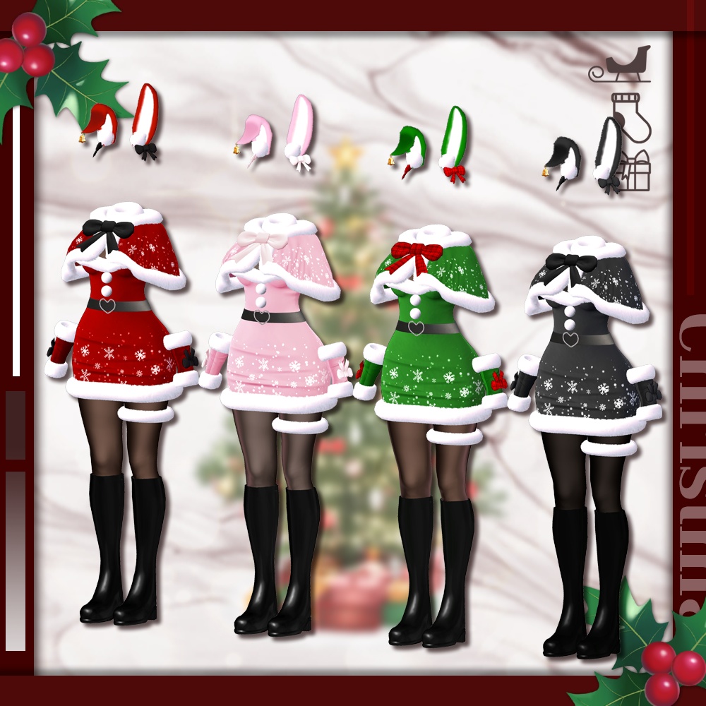 【7アバター対応】 Bunny Santa