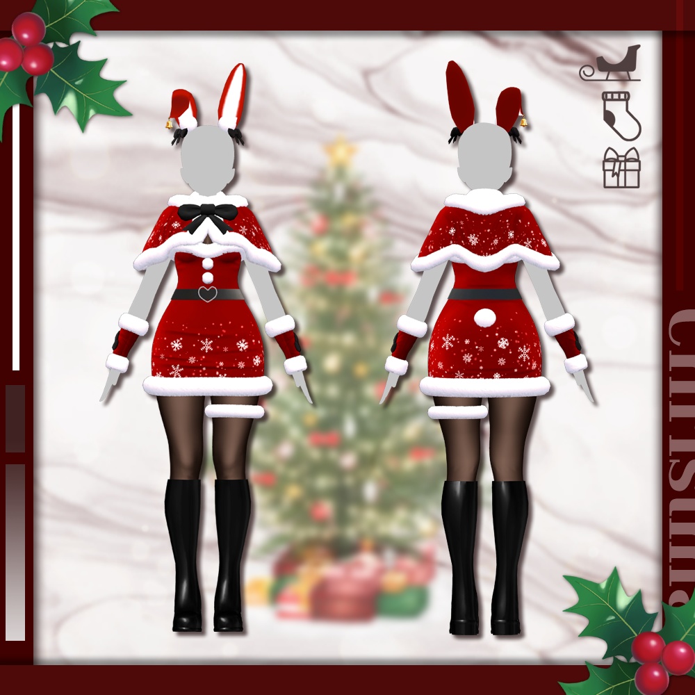【7アバター対応】 Bunny Santa