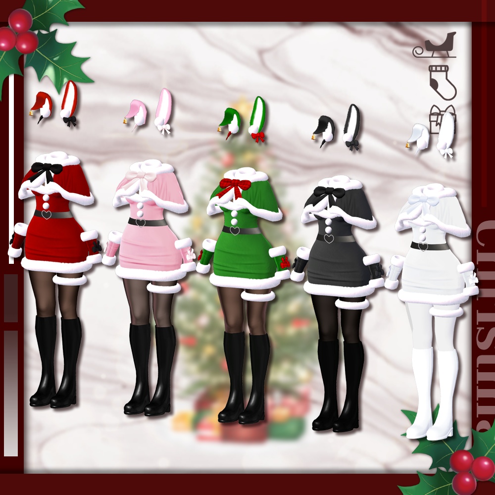 【7アバター対応】 Bunny Santa