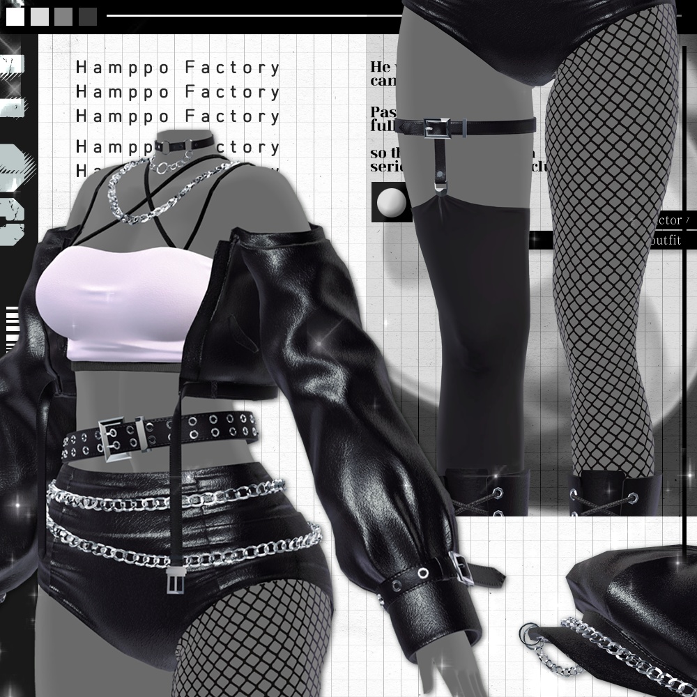 Chain leather outfit 【Sio対応】