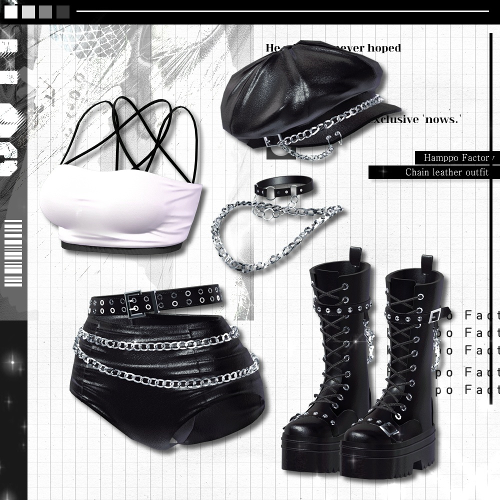 Chain leather outfit 【Sio対応】