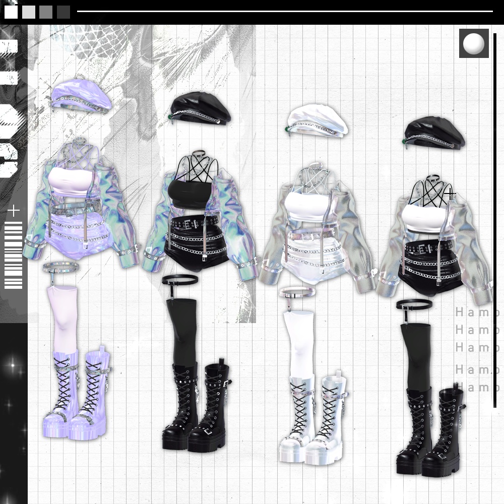 Chain leather outfit 【Sio対応】