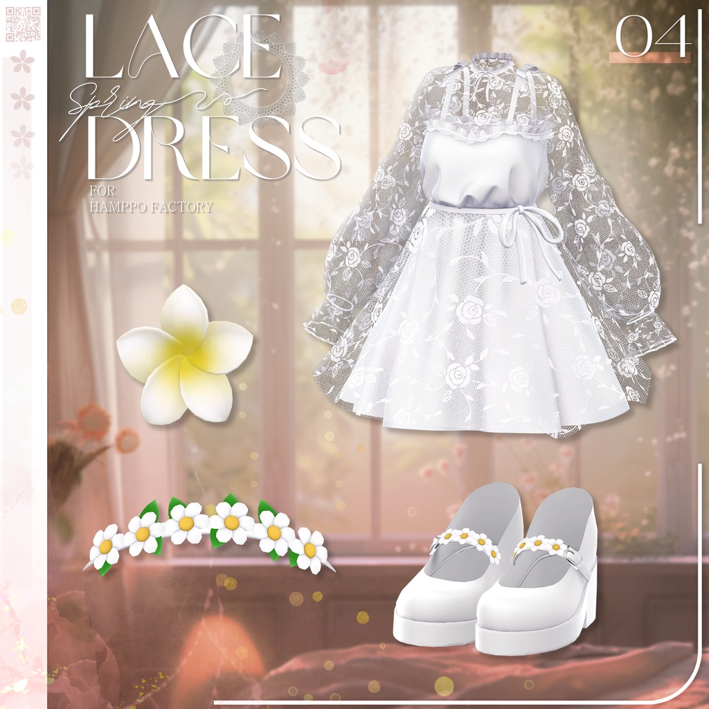 🌸【12アバター対応】 Lace Spring Dress 🌼