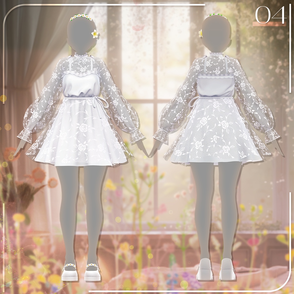 🌸【12アバター対応】 Lace Spring Dress 🌼
