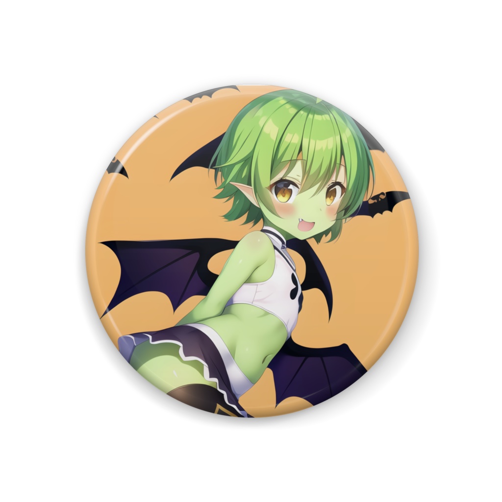 缶バッジ 44mm 人外美少女 緑ちゃん B<2022ハロウィンVer.>