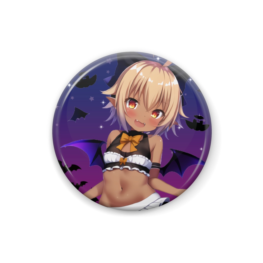 缶バッジ 25mm 人外美少女 褐色ちゃん B<2022ハロウィンVer.>