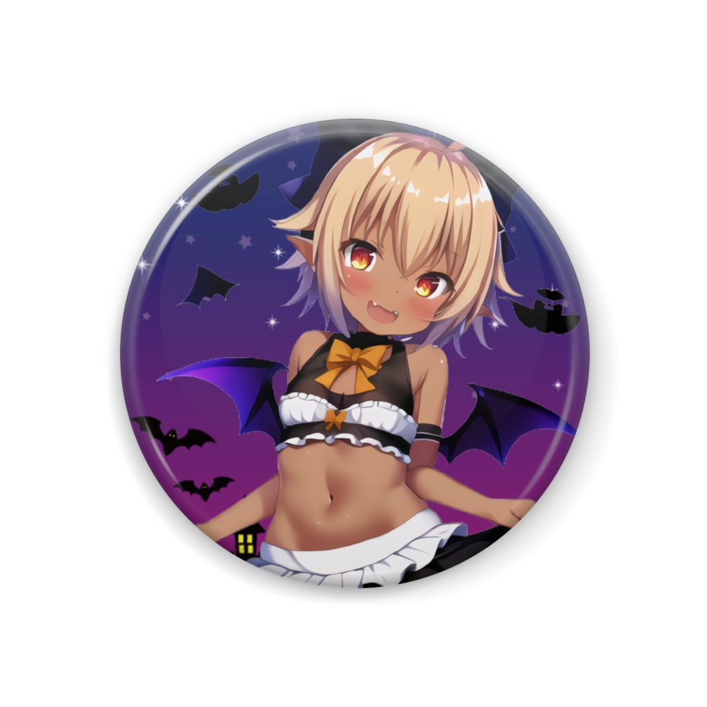 缶バッジ 44ｍｍ 人外美少女 褐色ちゃん B＜2022ハロウィンVer.＞