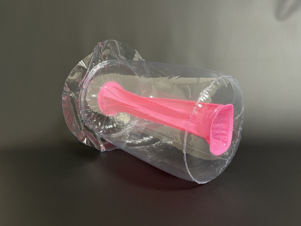 【クリア/ピンク】ふわふわ空ビのエアホール スカートあり