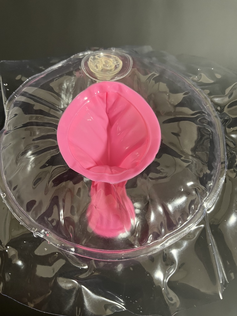 【クリア/ピンク】ふわふわ空ビのエアホール スカートあり