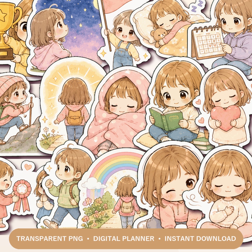 それでも前へ 応援ステッカー 40枚 4シート kawaii デジタルプランナー GoodNotes Notability対応