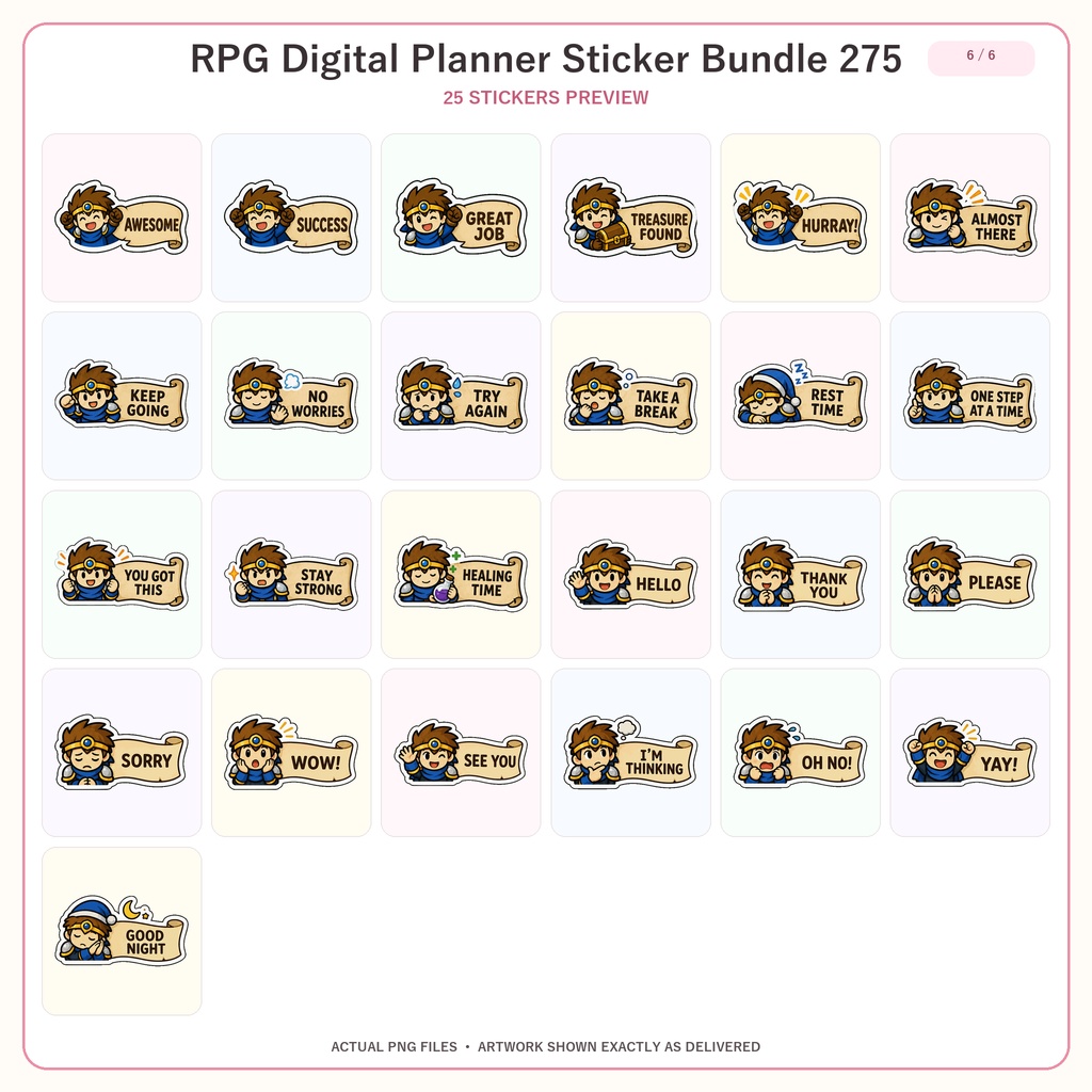 RPG冒険デジタルステッカー275点セット 透過PNG ファンタジー手帳 GoodNotes対応
