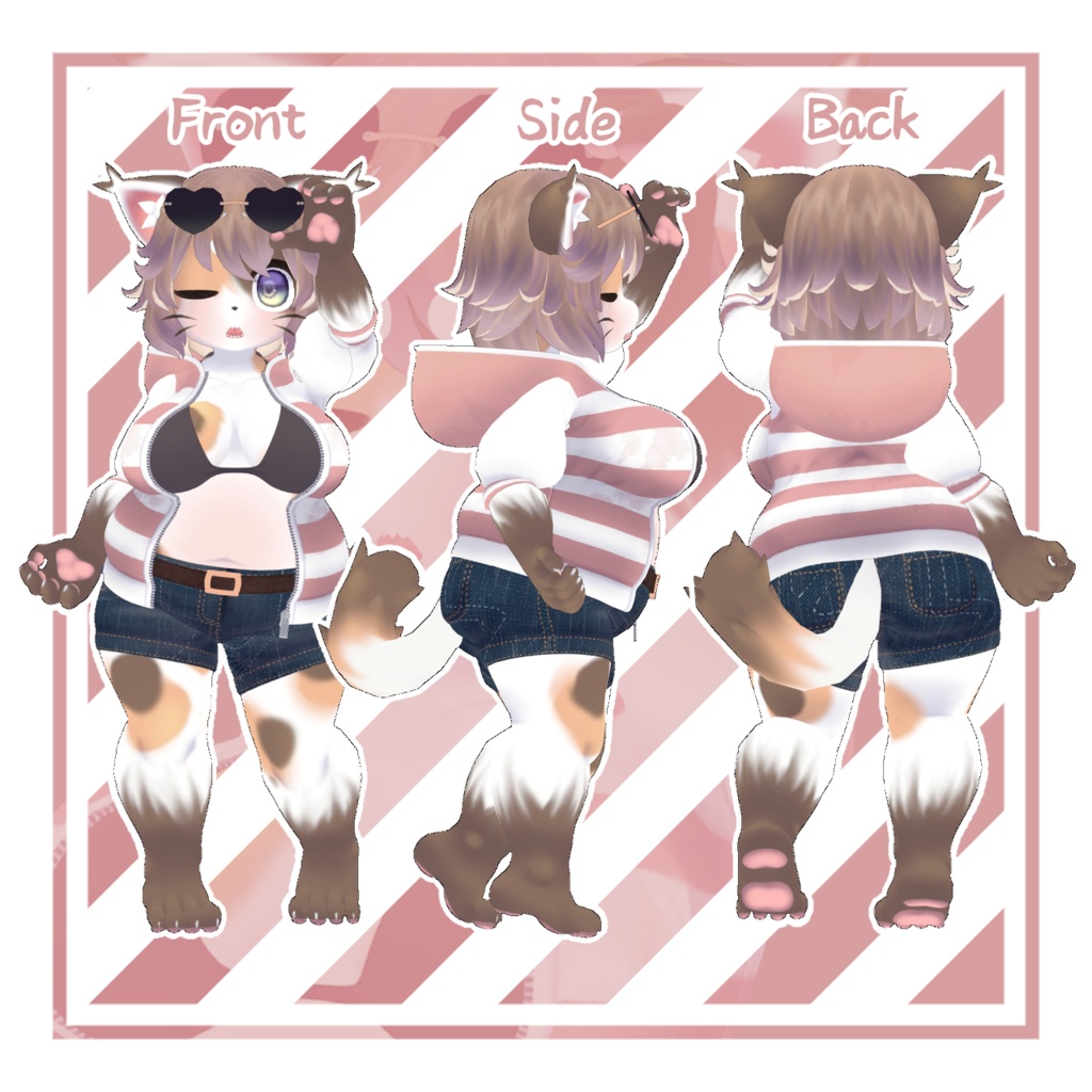 【VRchat想定オリジナル3dモデル】モモちゃん