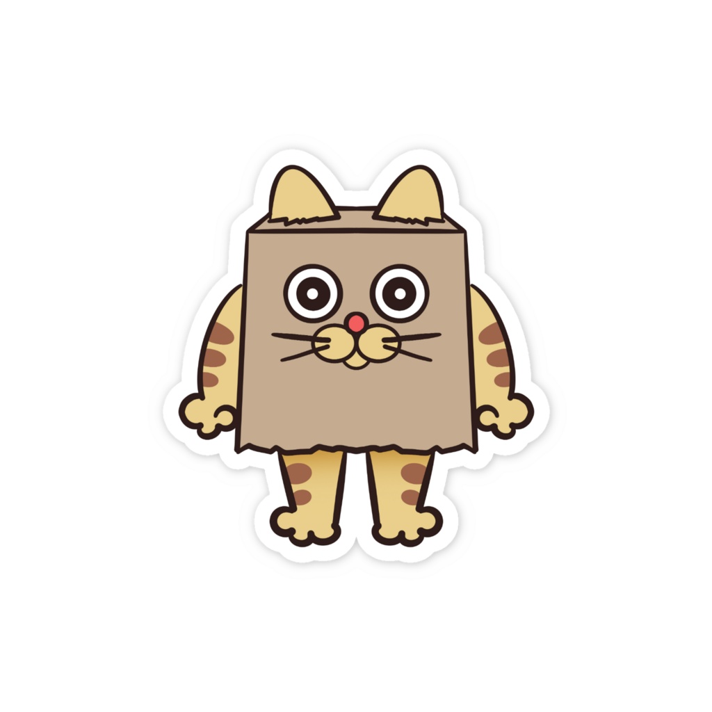 袋被り猫 ラッキーシール