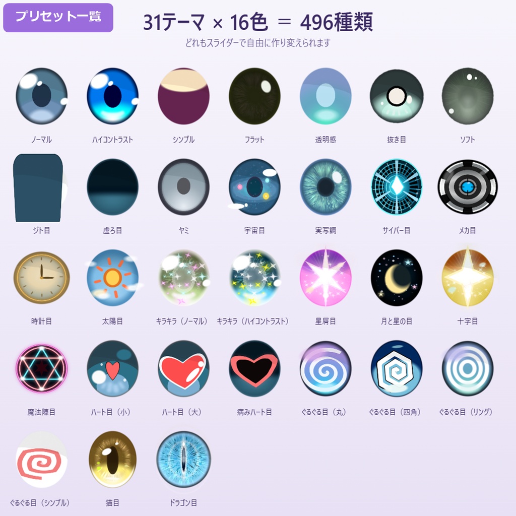 【VRM】V-Texture Eye 絵が書けなくてもあなたのオリジナルの瞳を作る