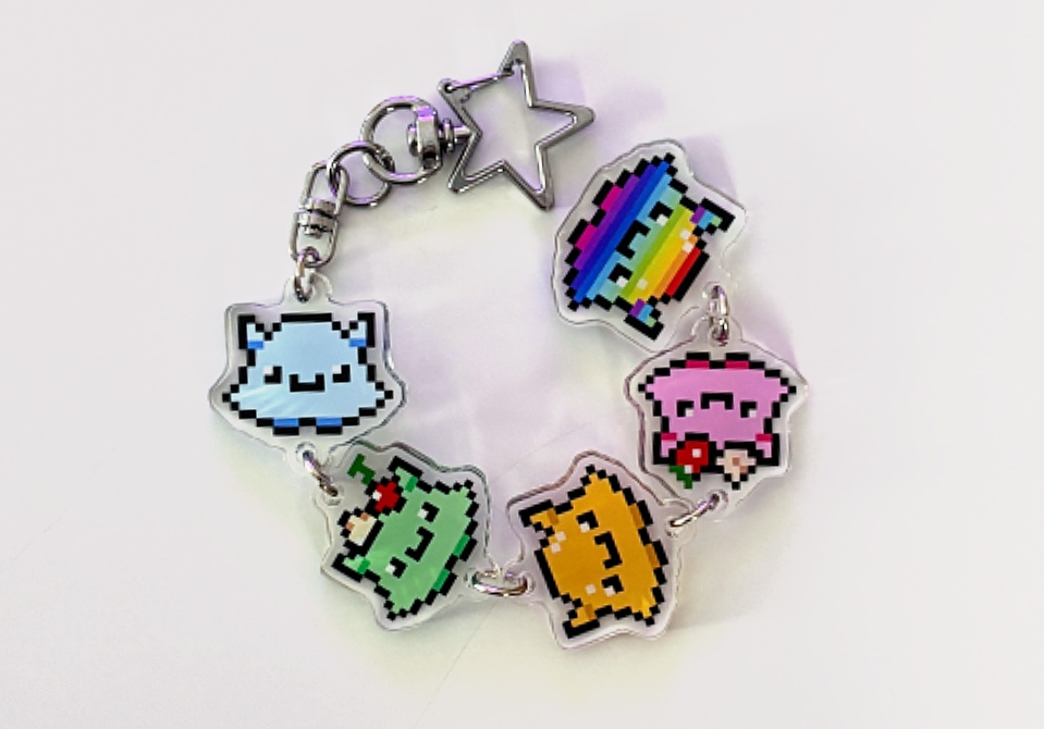 デジタルメンメン5連アクリルキーホルダー