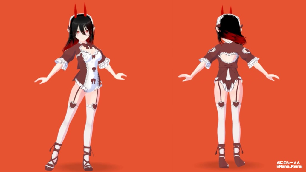 【Vroid衣装】ハートとリボンのレオタード