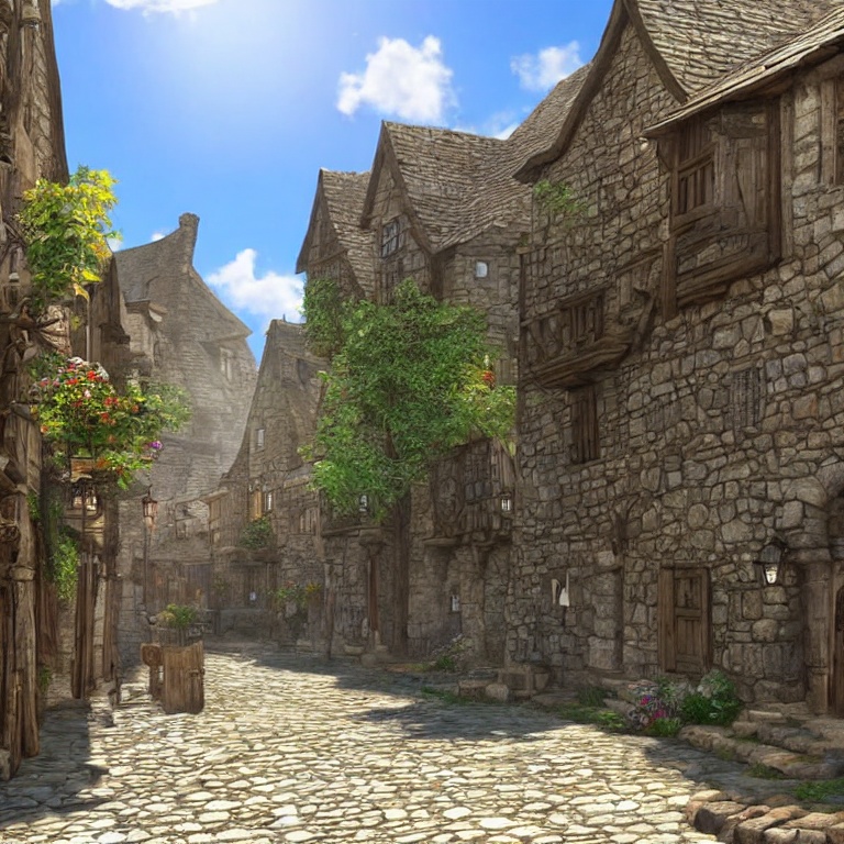 【TRPG背景素材】中世ファンタジー街 背景100枚（昼／人物なし／商用利用可）