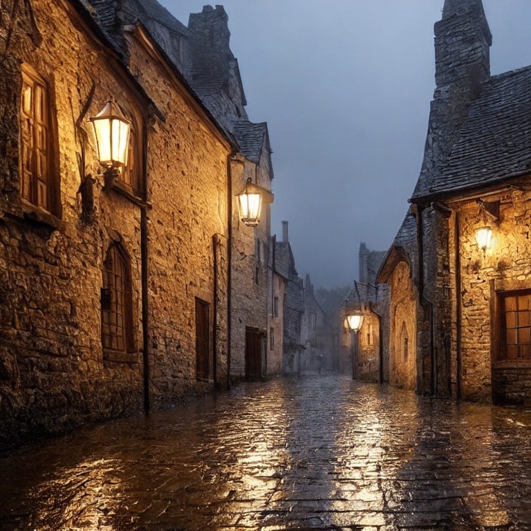 【TRPG背景素材】中世ファンタジー街 背景100枚（雨／人物なし／商用利用可）