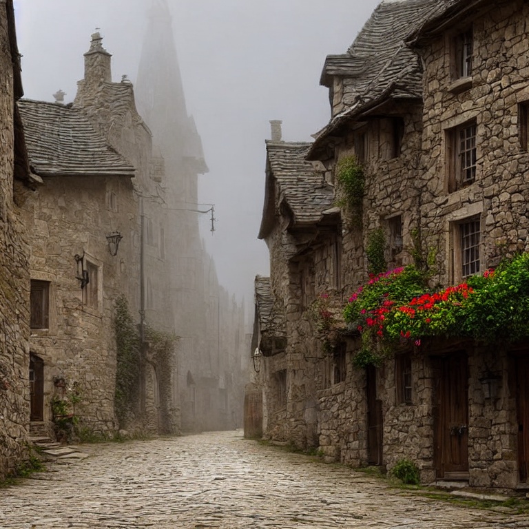 【TRPG背景素材】中世ファンタジー街 背景100枚（霧／人物なし／商用利用可）