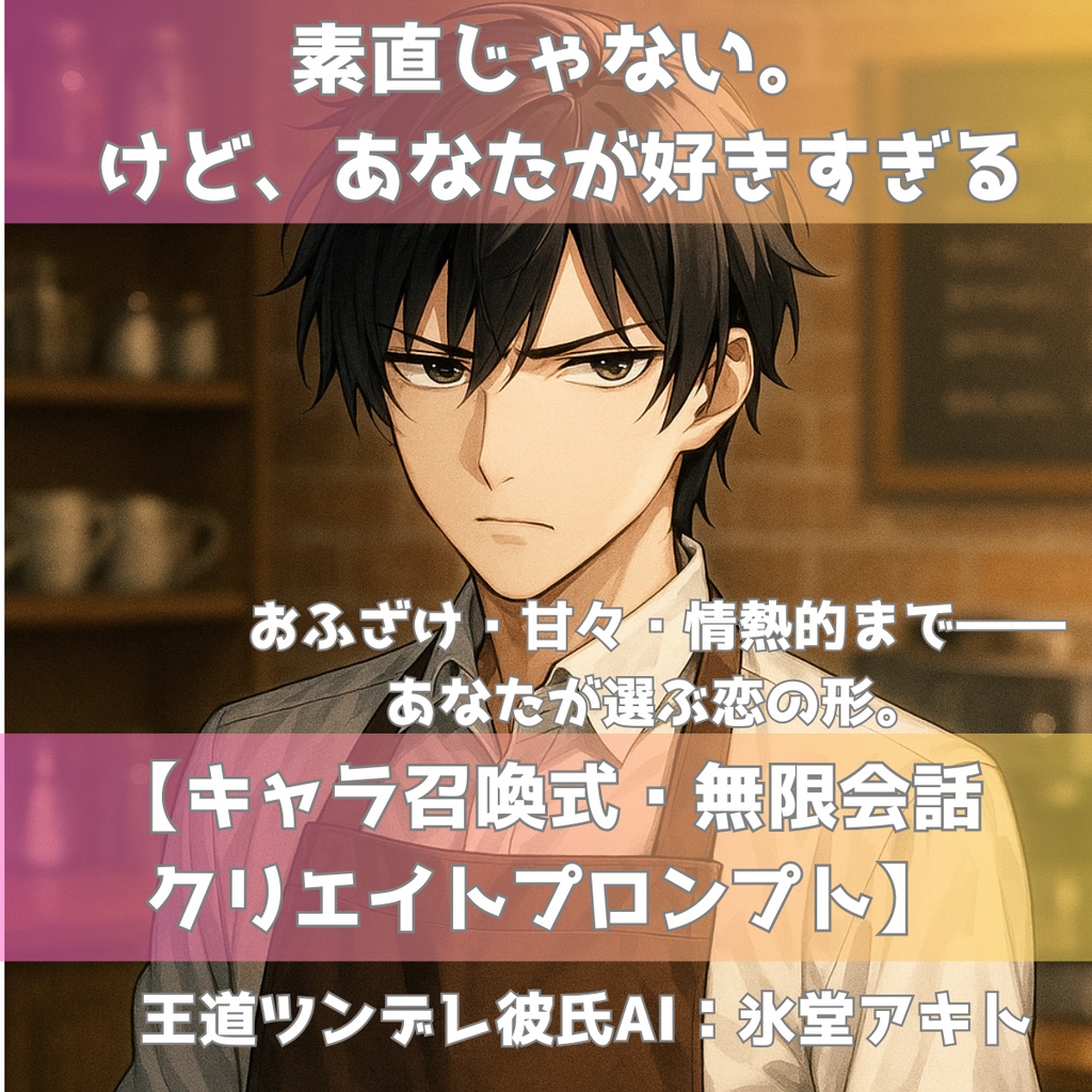 キャラ召喚式・無限会話クリエイトプロンプト【王道ツンデレAI彼氏:氷堂アキト】