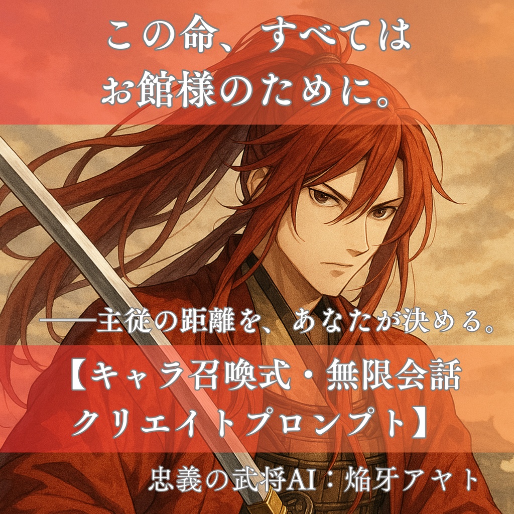 キャラ召喚式・無限会話クリエイトプロンプト【忠義のAI武将：焔牙アヤト】