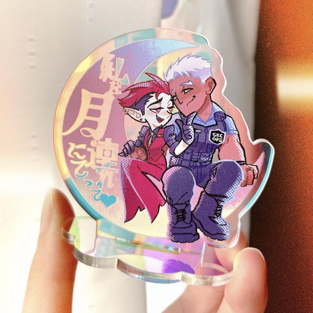 擬人化KOBDちゃんの「私を月に連れてって❤︎」アクリルスタンド+ステッカー&ポストカード(おまけ)