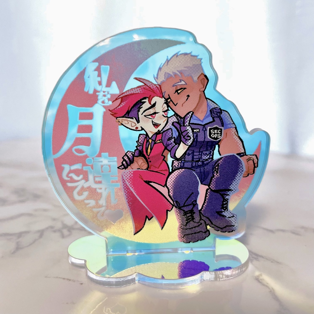 擬人化KOBDちゃんの「私を月に連れてって❤︎」アクリルスタンド+ステッカー&ポストカード(おまけ)