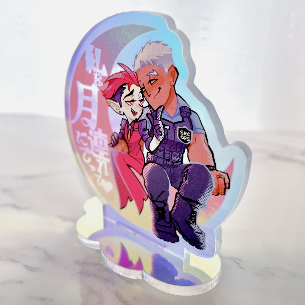 擬人化KOBDちゃんの「私を月に連れてって❤︎」アクリルスタンド+ステッカー&ポストカード(おまけ)