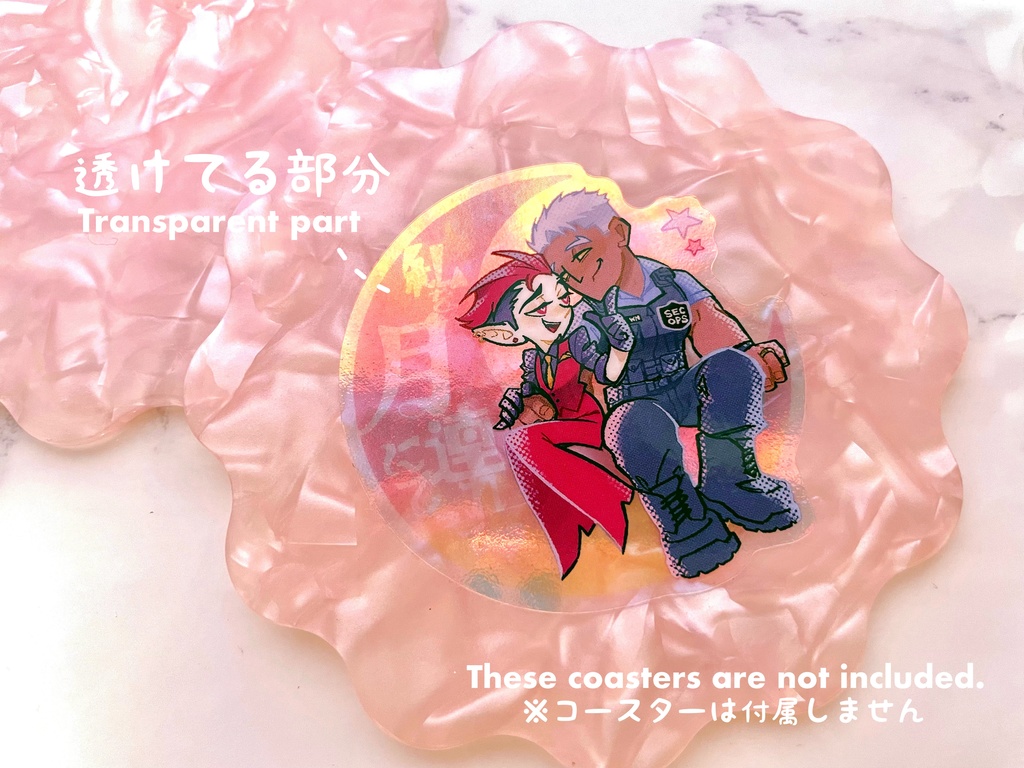 擬人化KOBDちゃんの「私を月に連れてって❤︎」アクリルスタンド+ステッカー&ポストカード(おまけ)