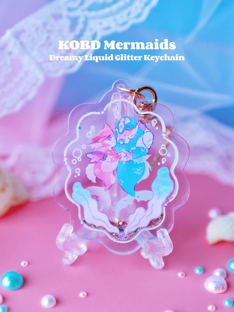 夢見るKOBD人魚ちゃんグリッターオイルアクキー KOBD Dreamy Mermaids Liquid Glitter Keychain