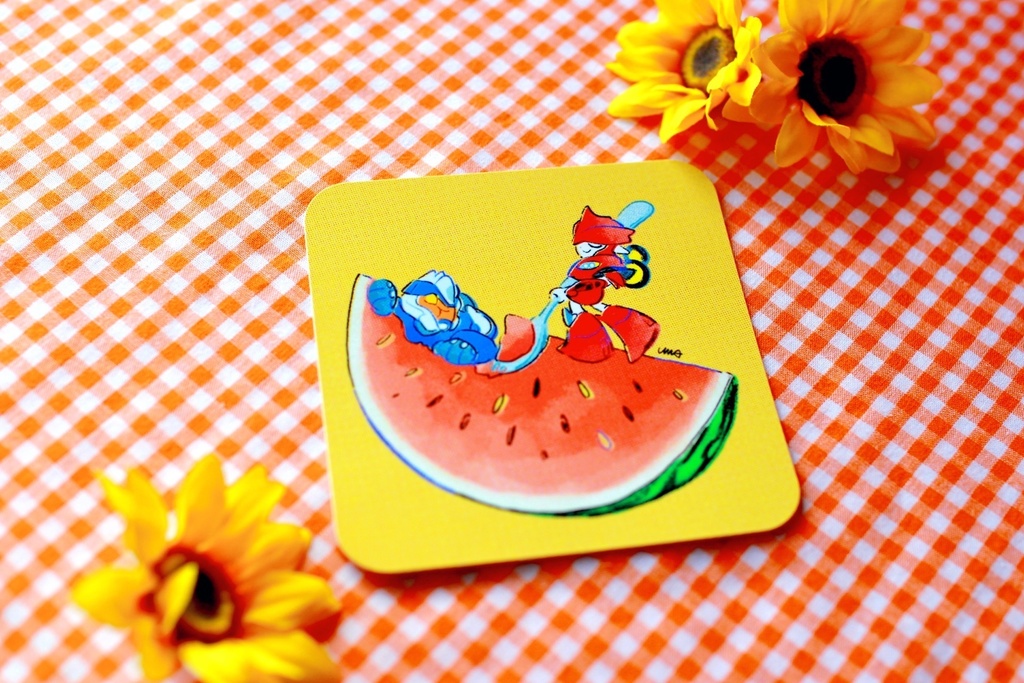 ちびKOBDちゃんのスイカペーパーコースター Chibi KOBD Soft-touch Paper Coaster (sold individually)