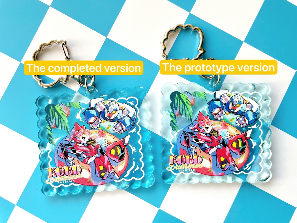 【試作品透明バージョン】KOBD 夏海水面アクキー/Prototype Summer Floating Keychain (Clear Version)