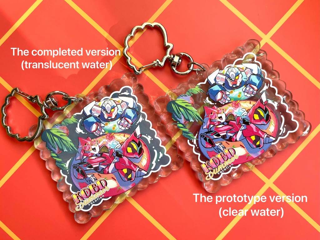 【試作品透明バージョン】KOBD 夏海水面アクキー/Prototype Summer Floating Keychain (Clear Version)