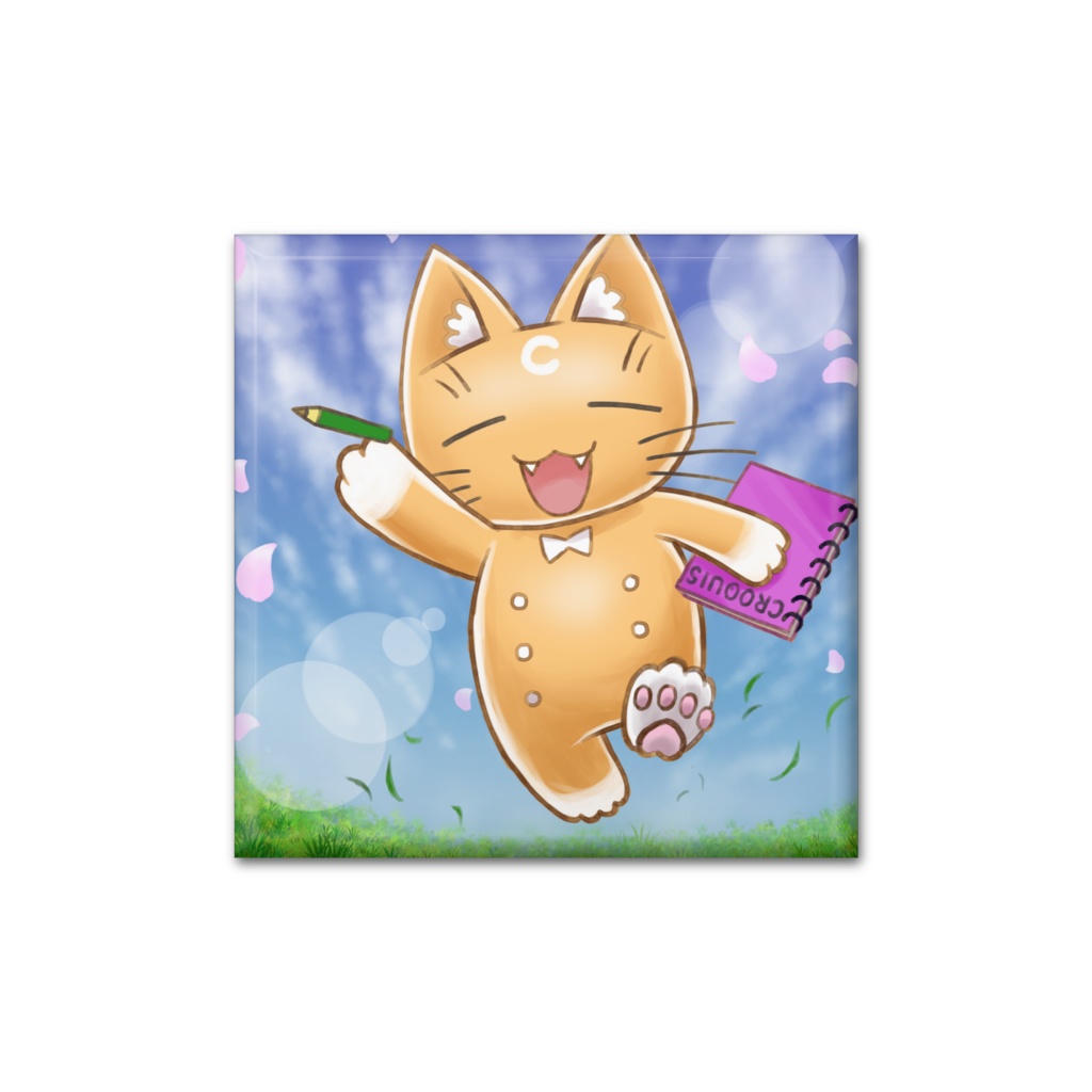 catちゃんミニましかく缶バッヂ！