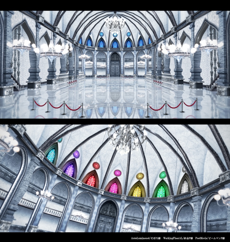 【無料MMD】洋館書庫(白)ステージ