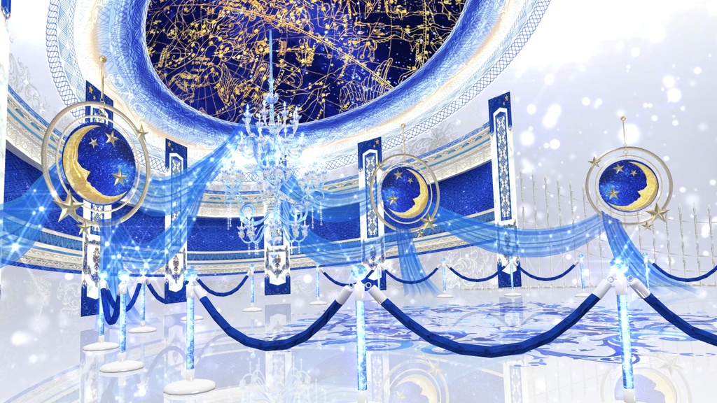 【無料MMD】白×青ステージ