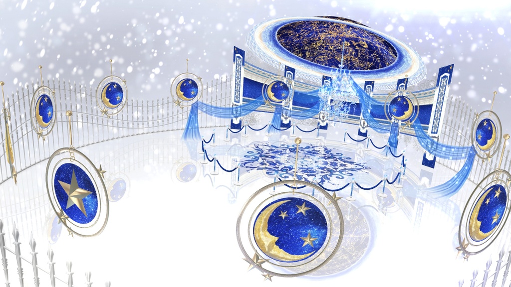 【無料MMD】白×青ステージ