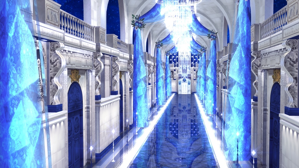 【無料MMD】青の神殿ステージ