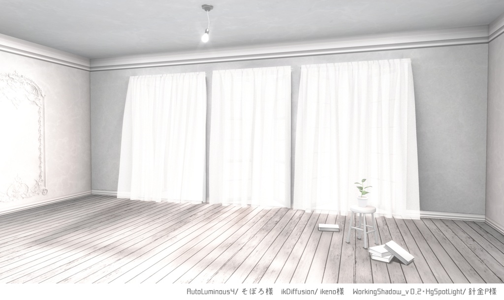 【無料MMD】揺れるカーテンの部屋