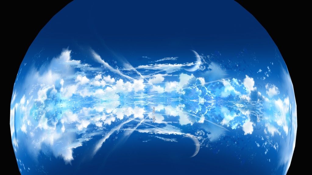 【無料MMD】手描きスカイドーム青