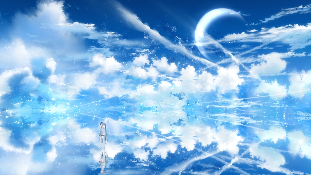 【無料MMD】手描きスカイドーム青