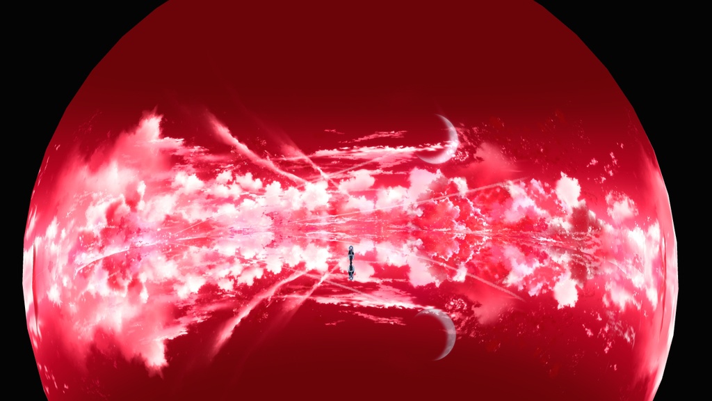 【無料MMD】手描きスカイドーム赤