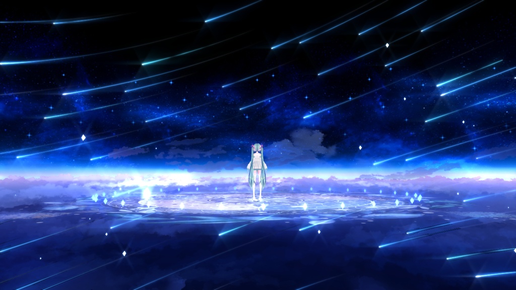 【無料MMD】夜明けの星空