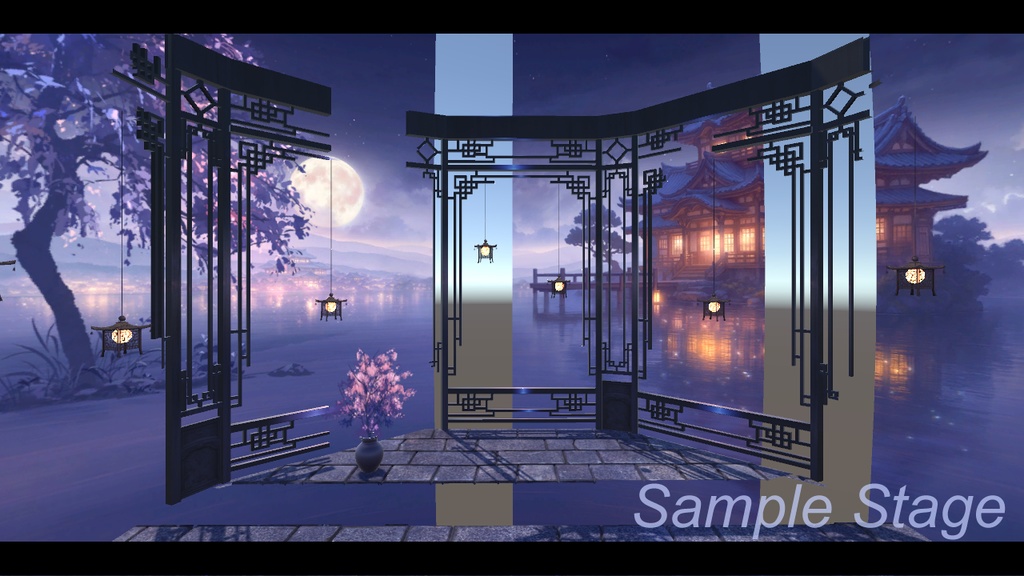 【UnityPackage】水辺の月見亭ステージ【商用可】