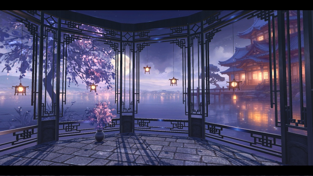 【UnityPackage】水辺の月見亭ステージ【商用可】