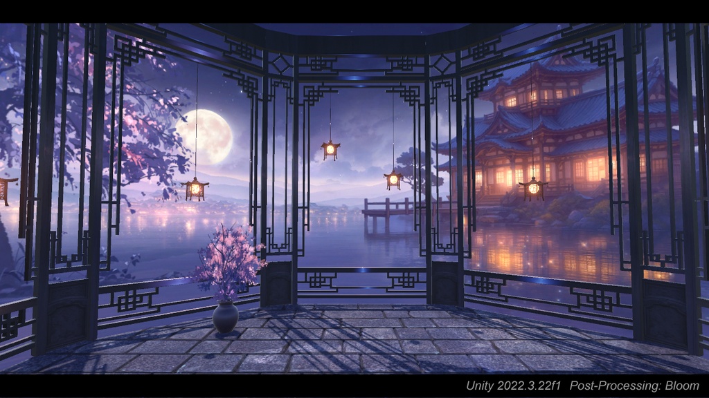 【商用可】水辺の月見亭ステージ【UnityPackage】