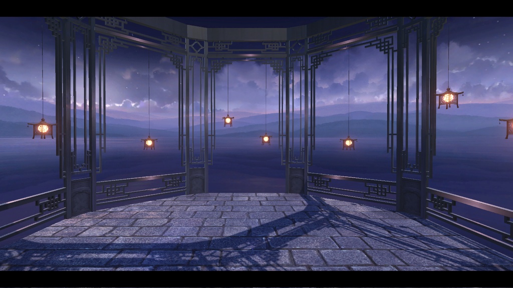 【UnityPackage】水辺の月見亭ステージ【商用可】