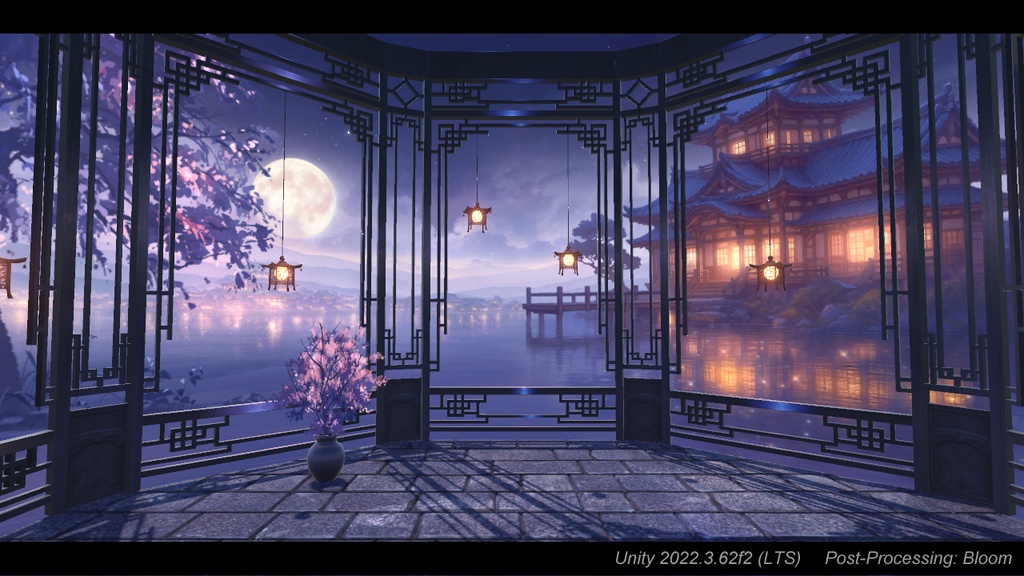 【UnityPackage】水辺の月見亭ステージ【商用可】