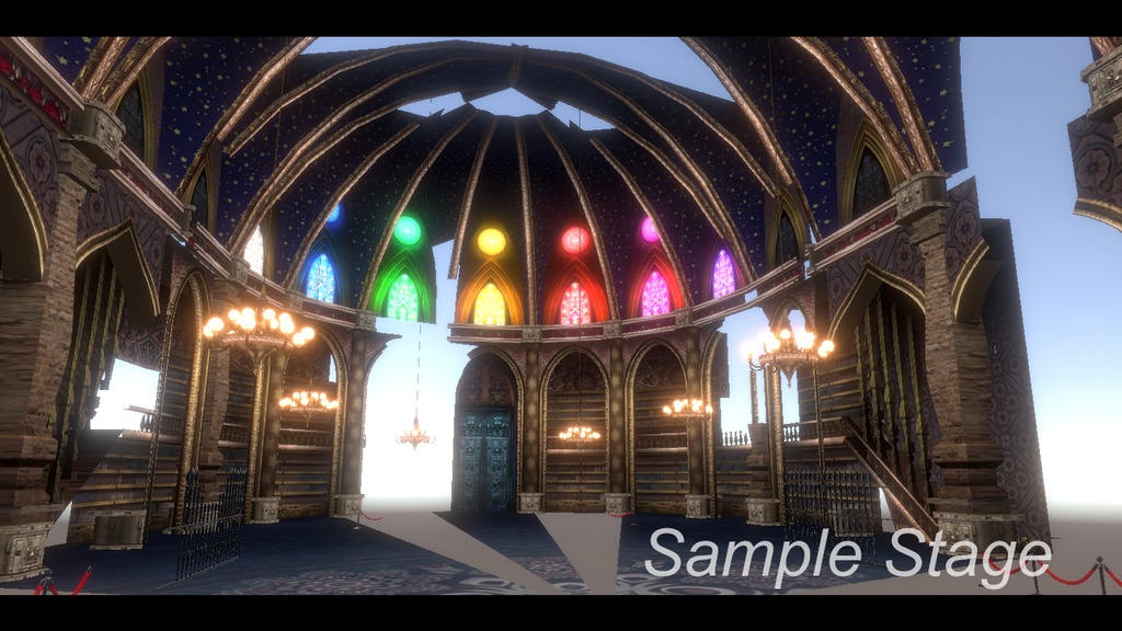 洋館書庫ステージ・白ver.同梱【Vtuber, VRC, 動画制作で使えるUnityPackage】