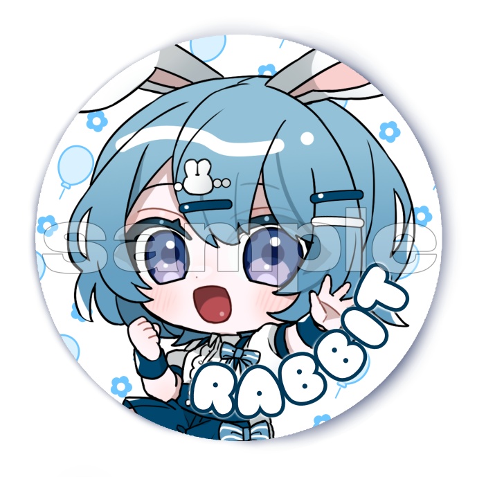 うさぎ缶バッジA